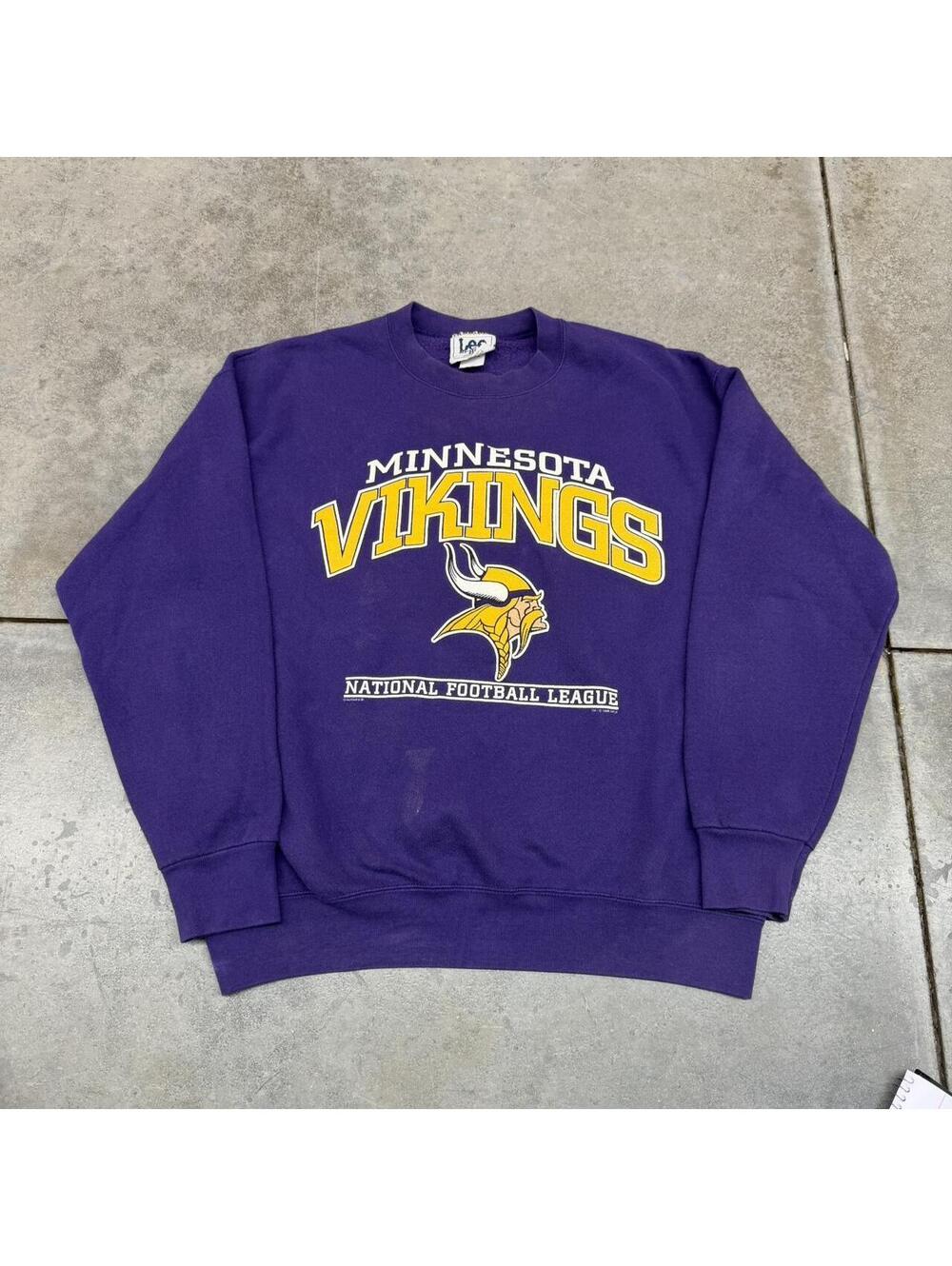 vintage minnesota vikings made in usa lee sport purple crewneck size large